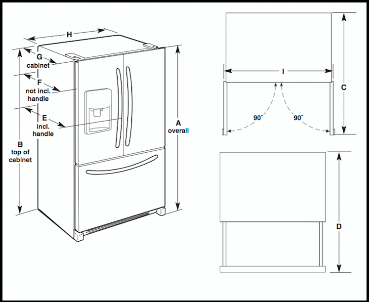 Refrigerator Dimensions Diagram